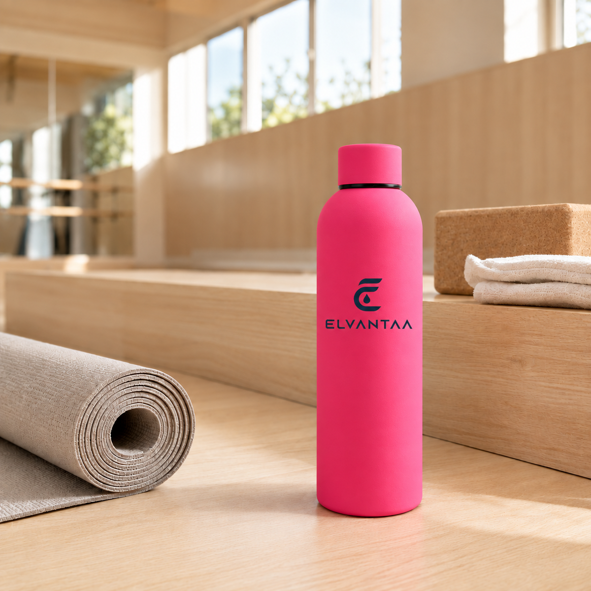 ELVANTAA Minimalist Insulated Water Bottle in orange